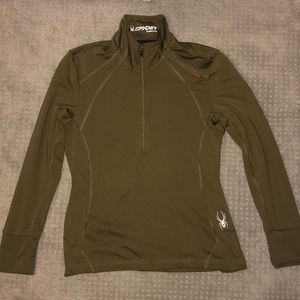 Women’s Spyder quarter zip dark green base layer
